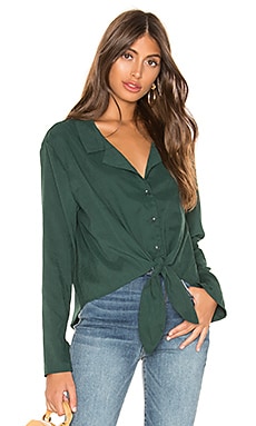 

Tie front blouse - Line & Dot, Dark green, Рубашки на пуговицах