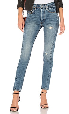 levi's 501 skinny altered jeans