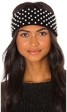 

Теплые наушники knit pearl - Lele Sadoughi, Черный, Аксессуары для волос