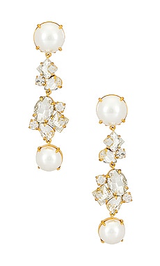 Pearl and Crystal Cluster Linear Drop Earring Lele Sadoughi
