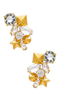 Studded Crystal Cluster Button Earrings Lele Sadoughi $165 