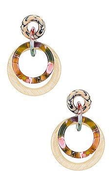 

Серьги double ring hoop - Lele Sadoughi, Белый, Серьги