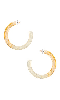 

Серьги medium broadway hoop - Lele Sadoughi, Беж, Серьги