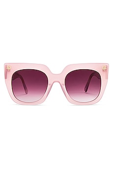LoveShackFancy Triana Square Sunglasses in Pink Parfait | REVOLVE