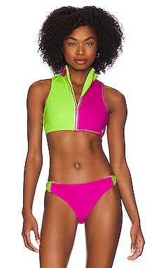 Product image of LoveShackFancy x Hurley High Neck Bikini Top. Click to view full details
