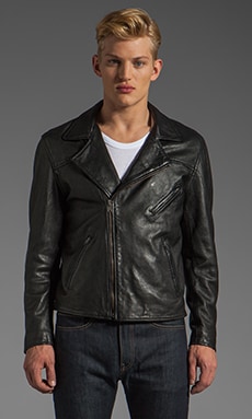 LEVI'S: Made & Crafted Off Road Leather Jacket in Pirate Black 