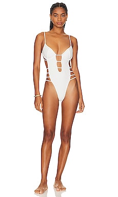 Luli Fama Hot Tropics Interlace Open Side One Piece Swimsuit in