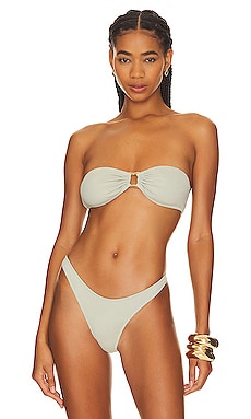 Recycled Crinkle O-Ring Bandeau Bikini Top