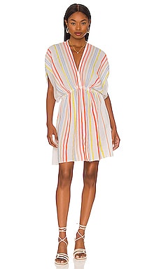 Tirunesh Short Plunge Neck Dress Lemlem $327 NEW
