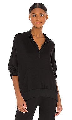 LNA Monaco Zip Pullover in Black