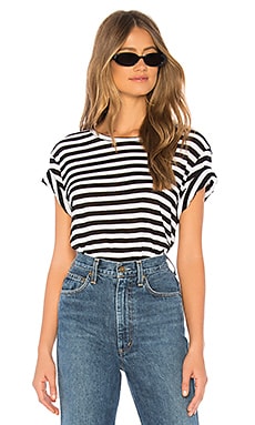 LNA Relaxed Tee in Black & White Stripe | REVOLVE