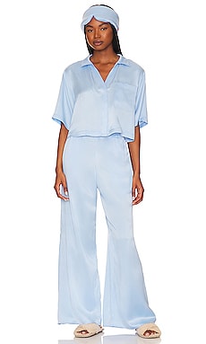 LUNYA Washable Silk High Rise Pant Set in Equanimity Sky