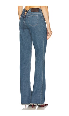 LOBA Samantha Lace Up Jeans in Indigo from Revolve.com