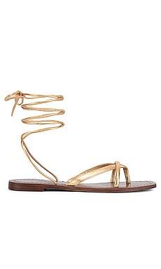 

Сандалии вокруг ноги - Loeffler Randall, Металлический золотой, Плоская подошва