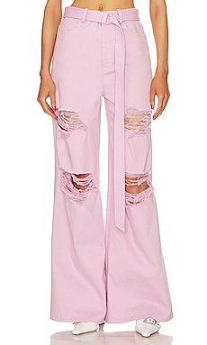 Dylan Satin High-Rise Wide-Leg Pants