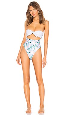 

Слитный купальник top knot - lolli swim, Белый, Слитные купальники