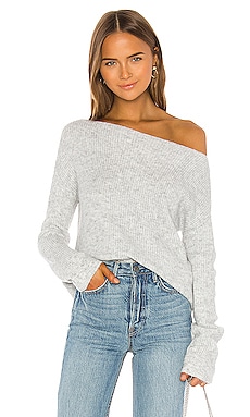 Lovers and Friends Alayah Off Shoulder Sweater in Grey from Revolve.com