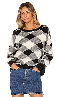 

Свитер arya - Lovers + Friends, Черный;белый, Вырез лодочкой