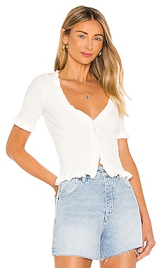 Lovers and Friends Carissa Ruffle Sweater in White | REVOLVE
