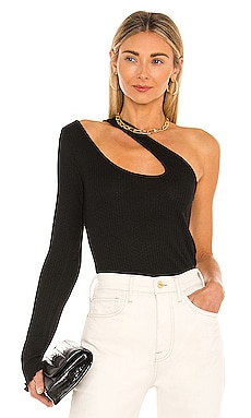 Lovers and Friends One Sleeve Cutout Top in Black | REVOLVE