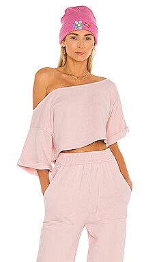 

Топ со спущенными плечами cropped - Lovers + Friends, Розовый, С открытым плечом