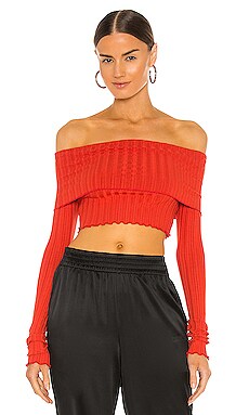 

Топ off shoulder - Lovers + Friends, Красный, Укороченные