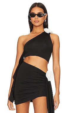 WEWOREWHAT Faux Leather Bra Top