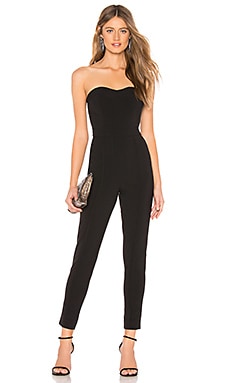 Amata Sweetheart Neckline Long Sleeve Jumpsuit in Black