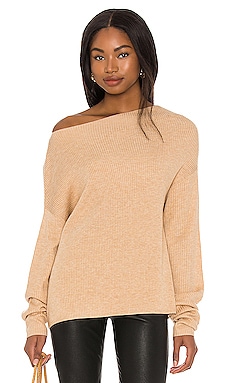 Camel off discount the shoulder sweater