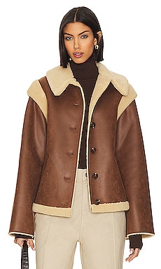 MOTHER The Brrly Faux Shearling Coat