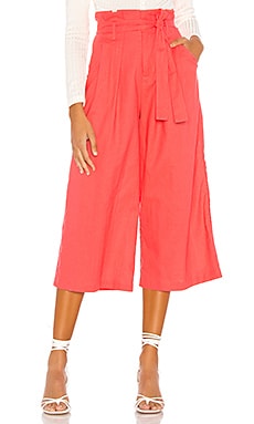 Cashmere Paperbag Wide Leg Pants