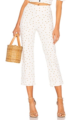 Twill Cropped Wide Leg Pant in Bright White
