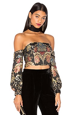 

Укороченный топ 109 - LPA, Металлический золотой, С открытым плечом