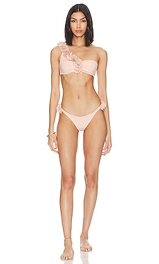 La Reveche Rasha One Shoulder Bikini Set in Sand
