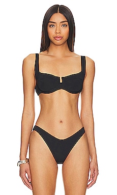 Revolve Women Sport & Swimwear Swimwear Bikinis Triangle Bikinis Evros Top in Black. 