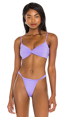 Nick Shine Triangle Bikini Top - Candied Violet