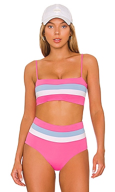 Product image of L*SPACE Rebel Stripe Bikini Top. Click to view full details