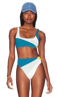 BEACH RIOT Eva Bikini Top in Pastel Macaron Colorblock
