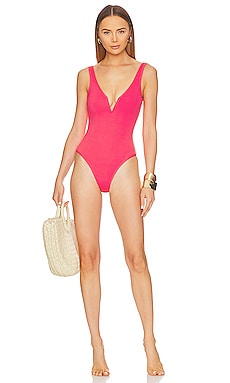 Kulani Kinis Underwire Cheeky One Piece in Watermelon Ribbed
