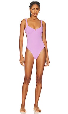 MATTHEW BRUCH Savannah One Piece in Lavender & Cream Rib