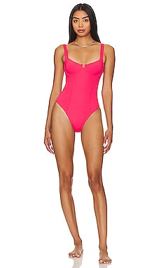PatBO Plunge Belted One Piece in Pink