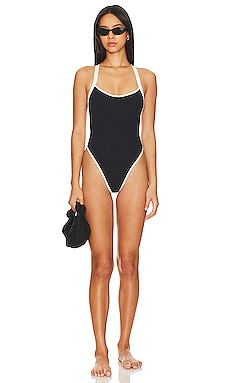 Seafolly Ric Rac Bustier Bandeau Bikini Top in Black