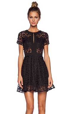 Lucca Couture Sheer Panel Dress in Black | REVOLVE