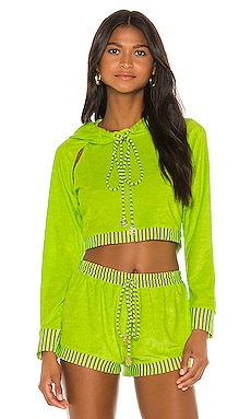 Neon yellow 2024 cropped hoodie