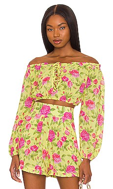 Product image of Luli Fama Ruffle Crop Top. Click to view full details