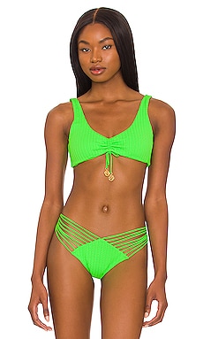 Product image of Luli Fama Scoop Neck Drawstring Bikini Top. Click to view full details