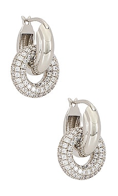 Product image of Luv AJ Pave Interlock Hoops. Click to view full details