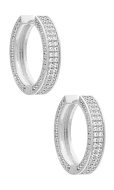 Product image of Luv AJ Pave Coco Hinge Hoops. Click to view full details