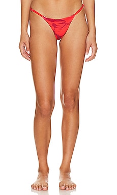 PatBO Spotted High Waist Bikini Bottom in Red & Cream