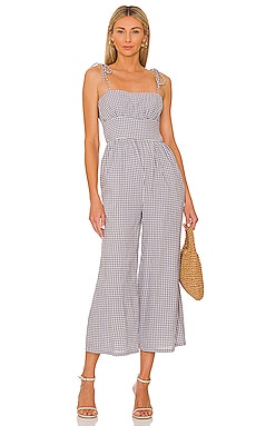 Bobi Strapless Jersey Jumpsuit in Dark Navy